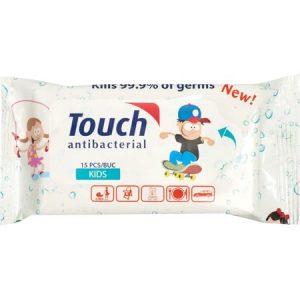 Mini servetele umede antibacterian , 15 servetele, Touch Kids