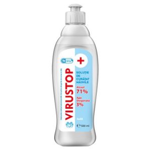 Solutie igienizanta pentru maini Virustop, cu 71% alcool, 500 ml