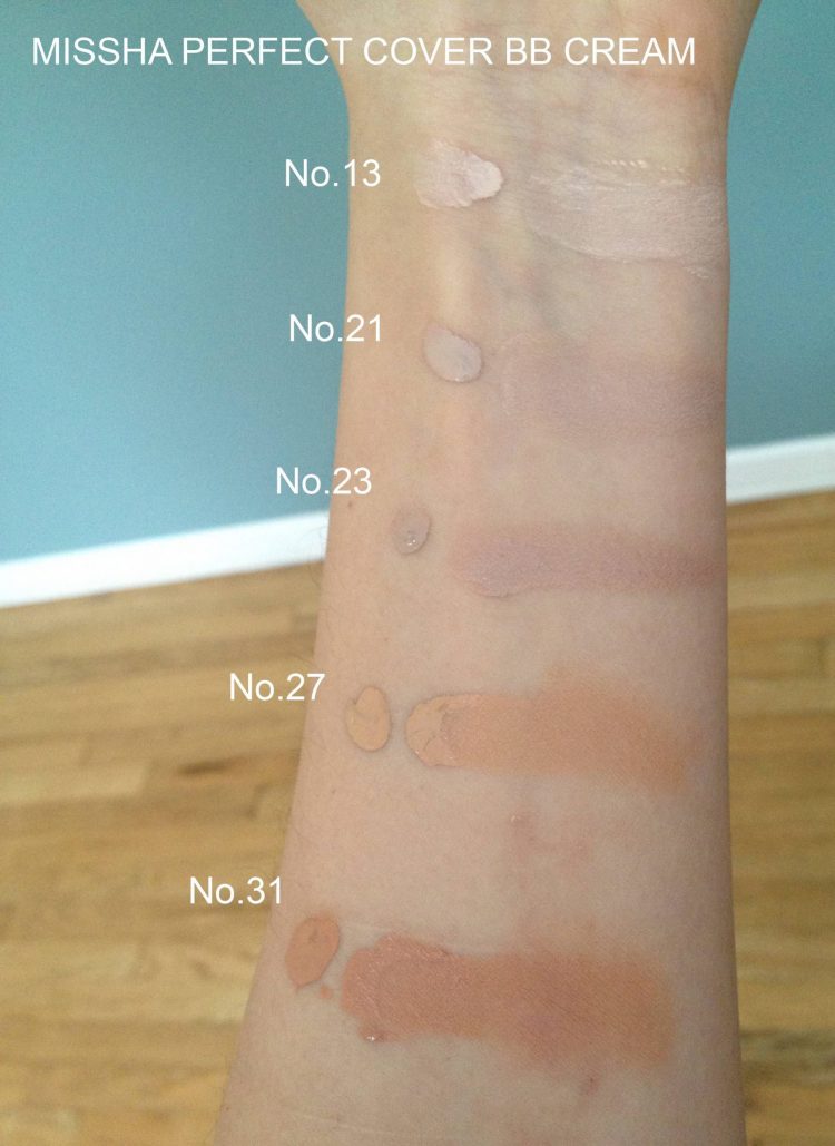 missha m perfect cover swatch