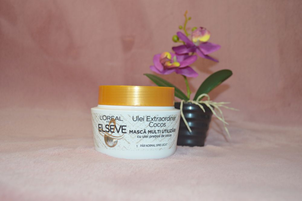 masca de par loreal elseve cu ulei extraordinar de cocos