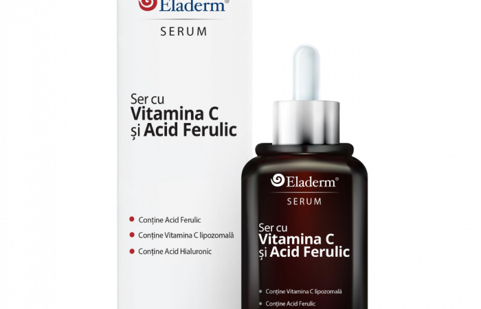 Ser cu Vitamina C lipozomala, Acid Ferulic si Acid Hialuronic Eladerm Review si Pareri